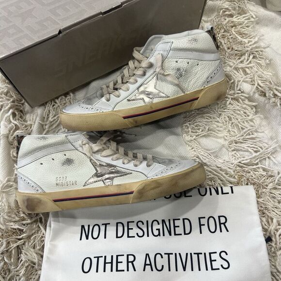 Golden Goose Mid Star Drummed Leather 38 NEW - Picture 2 of 15